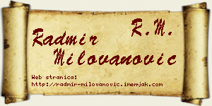 Radmir Milovanović vizit kartica